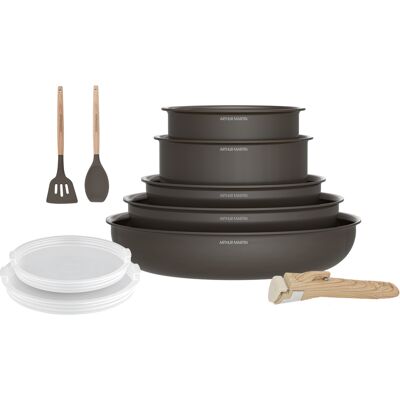 Arthur Martin - Batterie de cuisine noire - 10 pièces OS - Publicité Arthur Martin - Batterie de cuisine noire - 10 pièces OS - Publicité