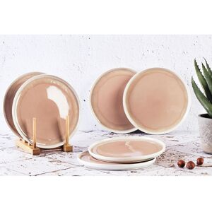 Bjorn - 6 Assiettes Oxygen rose poudre/beige - D.21.5 cm OS - Publicité Bjorn - 6 Assiettes Oxygen rose poudre/beige - D.21.5 cm OS - Publicité