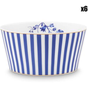 Pip Studio - 6 Bols en Porcelaine Royal Stripes bleu/blanc - D.12 cm OS - Publicité Pip Studio - 6 Bols en Porcelaine Royal Stripes bleu/blanc - D.12 cm OS - Publicité