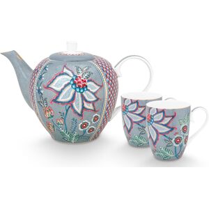 Pip Studio - Service à thé 2 Grands Mugs & Théière en Porcelaine Flower Festival bleu - 24x18.5x25.5 cm OS - Publicité Pip Studio - Service à thé 2 Grands Mugs & Théière en Porcelaine Flower Festival bleu - 24x18.5x25.5 cm OS - Publicité