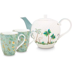 Pip Studio - Service à thé 2 Grands Mugs & Théière en Porcelaine fleurs Jolie blanc - 24x18.5x25.5 cm OS - Publicité Pip Studio - Service à thé 2 Grands Mugs & Théière en Porcelaine fleurs Jolie blanc - 24x18.5x25.5 cm OS - Publicité