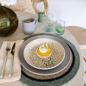 Novastyl - 6 Assiettes À Dessert Jade 20Cm En Grès Beige Et Vert OS - Publicité Novastyl - 6 Assiettes À Dessert Jade 20Cm En Grès Beige Et Vert OS - Publicité