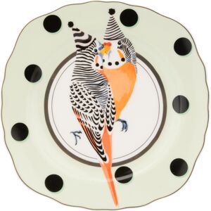 Yvonne Ellen - Assiette à thé Perruche multicolore - D.16cm OS - Publicité Yvonne Ellen - Assiette à thé Perruche multicolore - D.16cm OS - Publicité