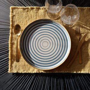 Novastyl - Lot de 6 assiettes à dessert spirale bleues - 21cm OS - Publicité Novastyl - Lot de 6 assiettes à dessert spirale bleues - 21cm OS - Publicité