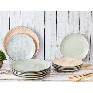Bjorn - 6 Assiettes plates Pattern Pastel rose pastel/bleu pastel/vert pastel - D.26 cm OS - Publicité Bjorn - 6 Assiettes plates Pattern Pastel rose pastel/bleu pastel/vert pastel - D.26 cm OS - Publicité