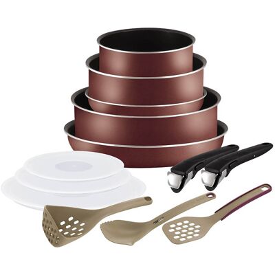 Tefal - Ensemble 12 pièces Essential Ingénio marron OS - Publicité Tefal - Ensemble 12 pièces Essential Ingénio marron OS - Publicité