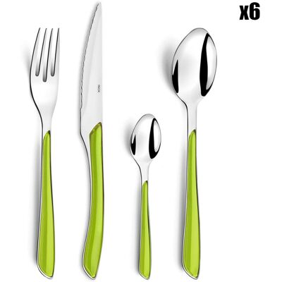 Amefa - Ménagère Solstice vert anis - 24 pièces OS - Publicité Amefa - Ménagère Solstice vert anis - 24 pièces OS - Publicité
