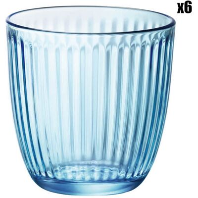 Bormioli - 6 Verres à eau Line bleus - 29 cl OS - Publicité Bormioli - 6 Verres à eau Line bleus - 29 cl OS - Publicité