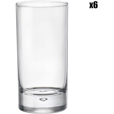Bormioli Rocco Set de 6 Verres Highball - Classique Contemporain - Base à Bulles - 375ml - Publicité Bormioli Rocco Set de 6 Verres Highball - Classique Contemporain - Base à Bulles - 375ml - Publicité