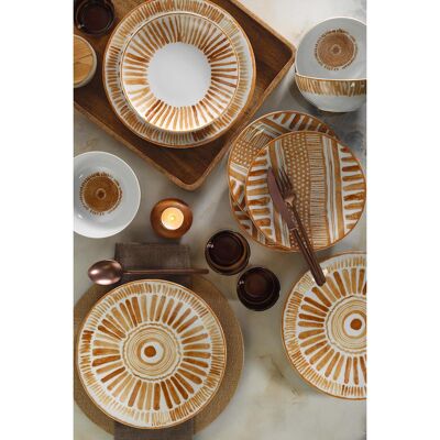 Hermia Concept - Service de table en Porcelaine marron/blanc - 24 pièces OS - Publicité Hermia Concept - Service de table en Porcelaine marron/blanc - 24 pièces OS - Publicité