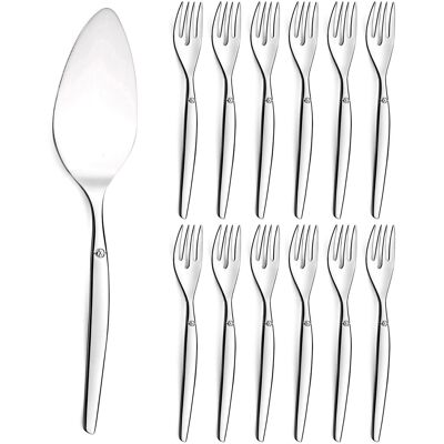 Lou Laguiole - Set dessert Jet Miroir gris - 13 pièces OS - Publicité Lou Laguiole - Set dessert Jet Miroir gris - 13 pièces OS - Publicité