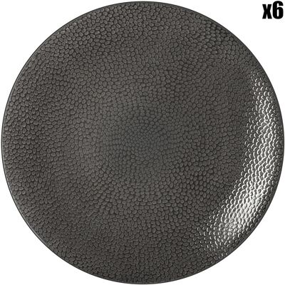 Médard de Noblat - 6 Assiettes de présentation Isola grises - D.29 cm OS - Publicité Médard de Noblat - 6 Assiettes de présentation Isola grises - D.29 cm OS - Publicité