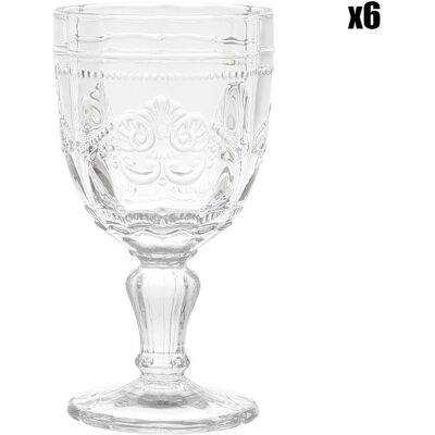 Comptoir de Famille - 6 Verres à pied Calisse transparents - D.8x15.5 cm OS - Publicité Comptoir de Famille - 6 Verres à pied Calisse transparents - D.8x15.5 cm OS - Publicité