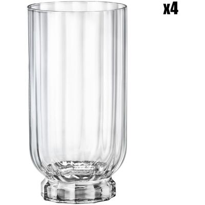 Bormioli - 4 Verres long drink Florian transparents - 43cl OS - Publicité Bormioli - 4 Verres long drink Florian transparents - 43cl OS - Publicité
