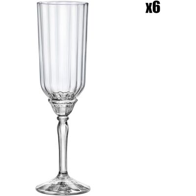 Bormioli - 6 Flutes à champagne Kir Royal Florian transparentes - 21cl OS - Publicité Bormioli - 6 Flutes à champagne Kir Royal Florian transparentes - 21cl OS - Publicité