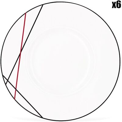 Fauchon - 6 Assiettes plates en Porcelaine Bistrot chef blanches - D.29 cm OS - Publicité Fauchon - 6 Assiettes plates en Porcelaine Bistrot chef blanches - D.29 cm OS - Publicité