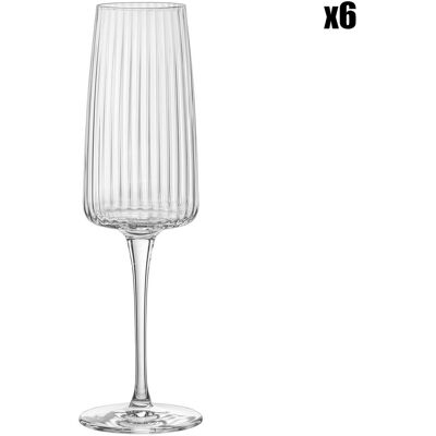 Bormioli - 6 Flutes à Champagne Exclusiva transparentes - 25.5cl OS - Publicité Bormioli - 6 Flutes à Champagne Exclusiva transparentes - 25.5cl OS - Publicité