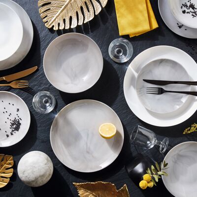 Luminarc - Diwali Marble Granit - Gris - 24-pièces - Service de table - Publicité Luminarc - Diwali Marble Granit - Gris - 24-pièces - Service de table - Publicité