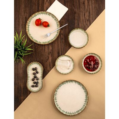 Mioli - Service petit déjeuner en porcelaine vert/marron/blanc - 26 pièces OS - Publicité Mioli - Service petit déjeuner en porcelaine vert/marron/blanc - 26 pièces OS - Publicité