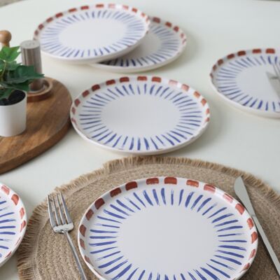 Mioli - 6 Assiettes à dessert en Grès céramique blanc mat - 22 cm OS - Publicité Mioli - 6 Assiettes à dessert en Grès céramique blanc mat - 22 cm OS - Publicité