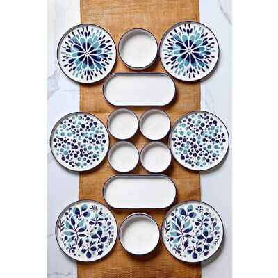 Mioli - Service de petit déjeuner en Céramique bleu/blanc - 14 pièces OS - Publicité Mioli - Service de petit déjeuner en Céramique bleu/blanc - 14 pièces OS - Publicité