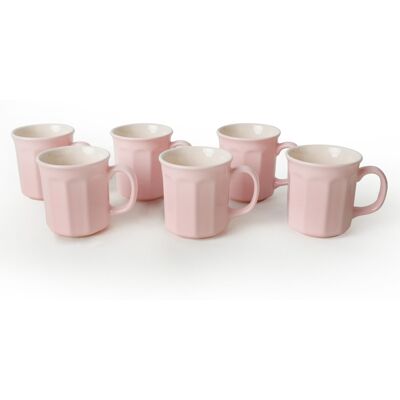Mioli - 6 Tasses en Céramique rose/crème - D.10 cm OS - Publicité Mioli - 6 Tasses en Céramique rose/crème - D.10 cm OS - Publicité