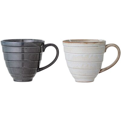 Bloomingville - 3 Tasses en Grès Masami blanches - D.10xH.10 cm OS - Publicité Bloomingville - 3 Tasses en Grès Masami blanches - D.10xH.10 cm OS - Publicité