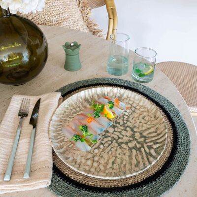 Novastyl - 6 Assiettes Plates Jade 26Cm En Grès Beige Et Vert OS - Publicité Novastyl - 6 Assiettes Plates Jade 26Cm En Grès Beige Et Vert OS - Publicité
