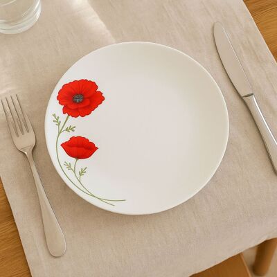 Novastyl - 6 Assiettes Plates Coquelicot 27Cm En Porcelaine OS - Publicité Novastyl - 6 Assiettes Plates Coquelicot 27Cm En Porcelaine OS - Publicité