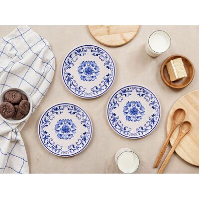 Hermia Concept - 6 Assiettes à dessert bleu/blanc - D.19,3 cm OS - Publicité Hermia Concept - 6 Assiettes à dessert bleu/blanc - D.19,3 cm OS - Publicité