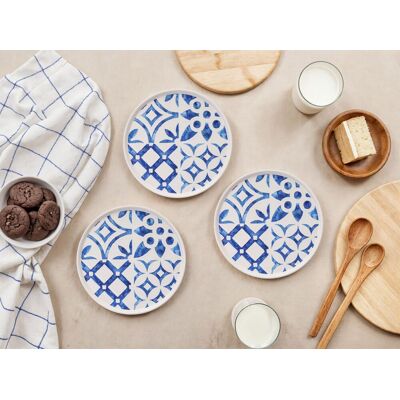 Hermia Concept - 6 Assiettes à dessert bleu/blanc - D.19,3 cm OS - Publicité Hermia Concept - 6 Assiettes à dessert bleu/blanc - D.19,3 cm OS - Publicité