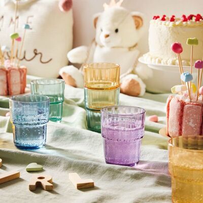 Luminarc - 12 Verres à eau en verre teinté Sweetie Pie multicolores - 25 cl OS - Publicité Luminarc - 12 Verres à eau en verre teinté Sweetie Pie multicolores - 25 cl OS - Publicité