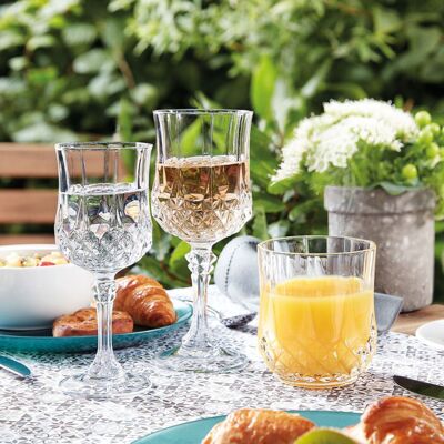 Cristal d'Arques - Ensemble de Verres à pied et Verres à eau Longchamp transparents - 16 pièces OS - Publicité Cristal d'Arques - Ensemble de Verres à pied et Verres à eau Longchamp transparents - 16 pièces OS - Publicité