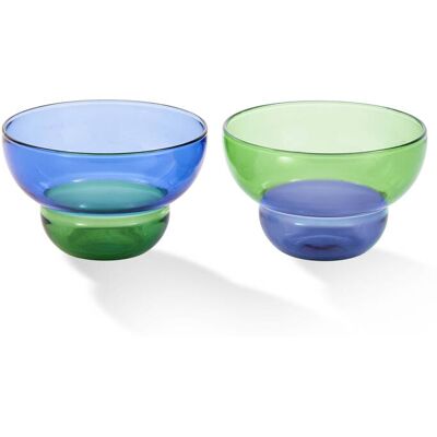 Pols Potten - 2 tasses mizu kiri bleu/vert - D10xH6 cm OS - Publicité Pols Potten - 2 tasses mizu kiri bleu/vert - D10xH6 cm OS - Publicité