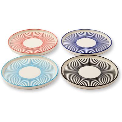 Pols Potten - 4 Assiettes à rayures marines multicolores - D20xH2 cm OS - Publicité Pols Potten - 4 Assiettes à rayures marines multicolores - D20xH2 cm OS - Publicité