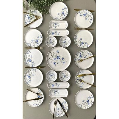 Hermia Concept - Ensemble petit-déjeuner bleu/blanc - 21 pièces OS - Publicité Hermia Concept - Ensemble petit-déjeuner bleu/blanc - 21 pièces OS - Publicité