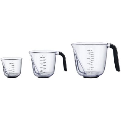 KitchenAid - Ensemble de 3 pichets doseurs coudés noirs - 20x14.5x14.5 cm OS - Publicité KitchenAid - Ensemble de 3 pichets doseurs coudés noirs - 20x14.5x14.5 cm OS - Publicité