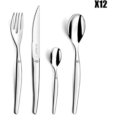 Lou Laguiole - Ménagère jet inox - 48 pièces OS - Publicité Lou Laguiole - Ménagère jet inox - 48 pièces OS - Publicité
