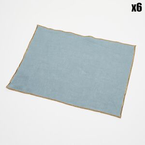 Apotheca - 6 Sets de table en lin lavé bleu stone - 35x45 cm OS - Publicité Apotheca - 6 Sets de table en lin lavé bleu stone - 35x45 cm OS - Publicité