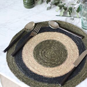 Novastyl - 6 Sets De Table Luna Rond 38Cm En Jonc De Mer Naturel Et Vert OS - Publicité Novastyl - 6 Sets De Table Luna Rond 38Cm En Jonc De Mer Naturel Et Vert OS - Publicité