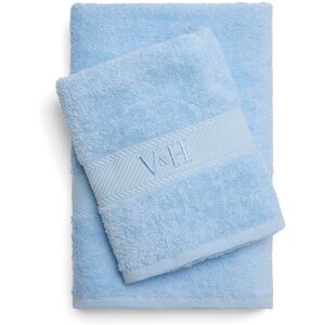 Victor & Hugo - Serviette + drap de bain coton peigné - Nuage Poudre bleu - 50x100 cm + 70x140 cm OS - Publicité Victor & Hugo - Serviette + drap de bain coton peigné - Nuage Poudre bleu - 50x100 cm + 70x140 cm OS - Publicité