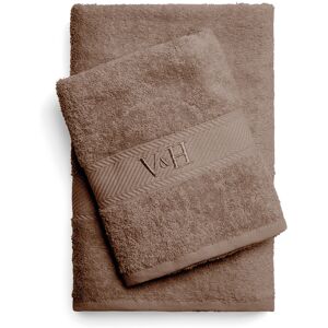Victor & Hugo - Serviette + drap de bain coton peigné - Nuage Brun - 50x100 cm + 70x140 cm OS - Publicité Victor & Hugo - Serviette + drap de bain coton peigné - Nuage Brun - 50x100 cm + 70x140 cm OS - Publicité