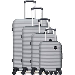 Bluestar - 4 Valises 4 roues simples London- M 46/55/65/75 cm argentées OS - Publicité Bluestar - 4 Valises 4 roues simples London- M 46/55/65/75 cm argentées OS - Publicité