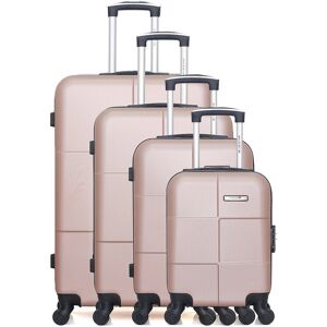 Bluestar - 4 Valises 4 roues simples Miami 75/65/55/46 cm rose doré OS - Publicité Bluestar - 4 Valises 4 roues simples Miami 75/65/55/46 cm rose doré OS - Publicité