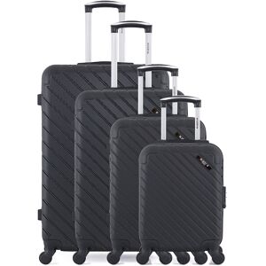 Bluestar - 4 Valises 4 roues simples Cité-M 42/55/65/75 cm noires OS - Publicité Bluestar - 4 Valises 4 roues simples Cité-M 42/55/65/75 cm noires OS - Publicité