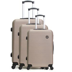 Bluestar - 3 Valises 4 roues London 50/60/70 cm dorées OS - Publicité Bluestar - 3 Valises 4 roues London 50/60/70 cm dorées OS - Publicité