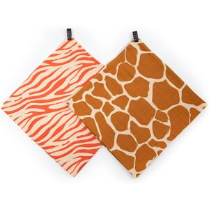 KLRK Home Wild Color Zebra&Giraffe; couches en tissu 96x96 cm 2 pcs