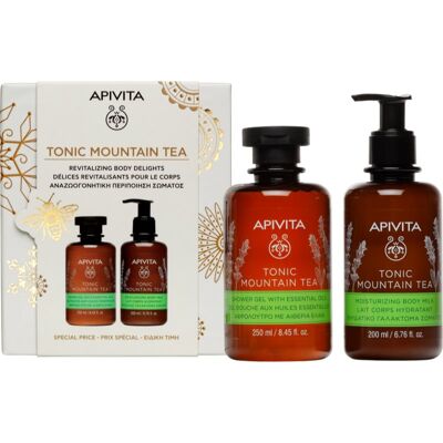 Apivita Tonic Mountain Tea Shower Gel & Body Milk Set Coffret cadeau éclat et hydratation - Publicité Apivita Tonic Mountain Tea Shower Gel & Body Milk Set Coffret cadeau éclat et hydratation - Publicité
