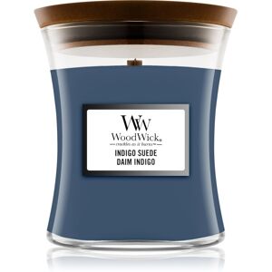 Woodwick Indigo Suede bougie parfumée avec mèche en bois 275 g