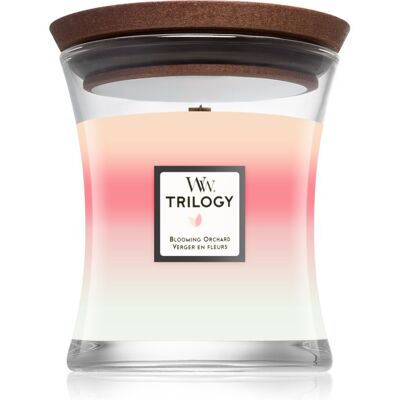 Woodwick Trilogy Blooming Orchard bougie parfumée 275 g - Publicité Woodwick Trilogy Blooming Orchard bougie parfumée 275 g - Publicité